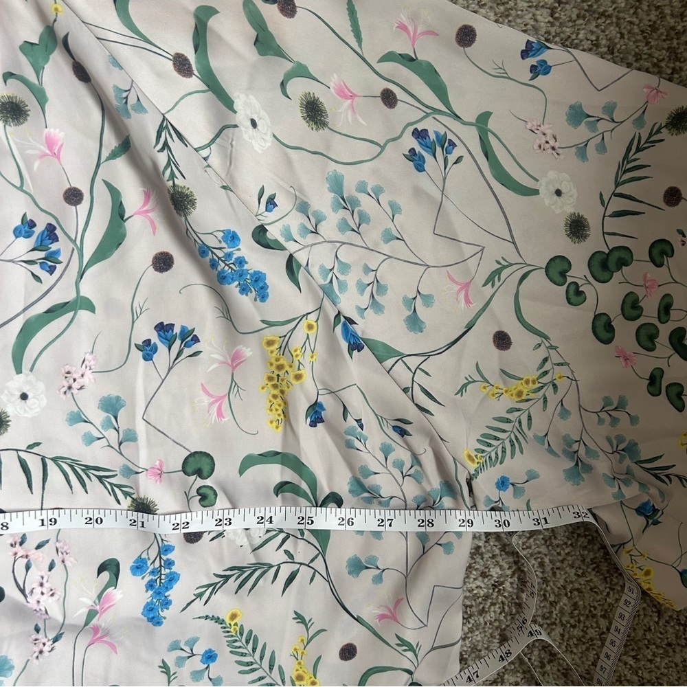 Anna Glover x H&M Cream Dress Floral Design Tunic Flowy Casual Formal Summer - Picture 9 of 10
